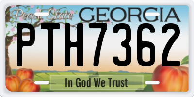 GA license plate PTH7362