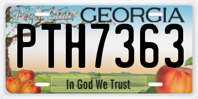 GA license plate PTH7363