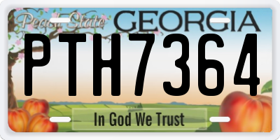 GA license plate PTH7364