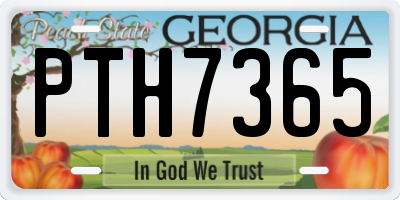 GA license plate PTH7365