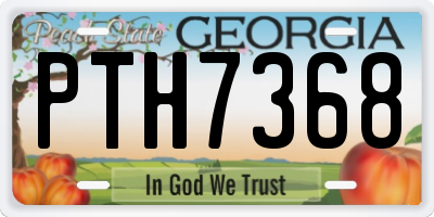 GA license plate PTH7368