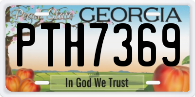 GA license plate PTH7369