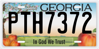 GA license plate PTH7372