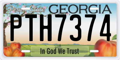 GA license plate PTH7374