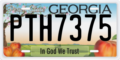 GA license plate PTH7375