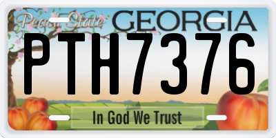 GA license plate PTH7376