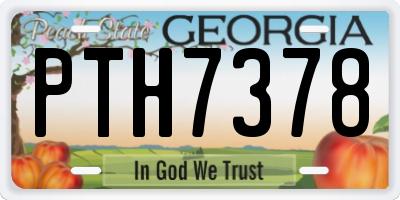 GA license plate PTH7378