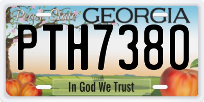 GA license plate PTH7380