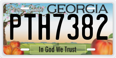GA license plate PTH7382
