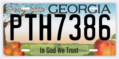 GA license plate PTH7386