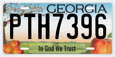 GA license plate PTH7396