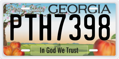 GA license plate PTH7398