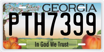 GA license plate PTH7399