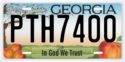GA license plate PTH7400