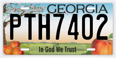 GA license plate PTH7402