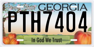 GA license plate PTH7404