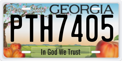 GA license plate PTH7405