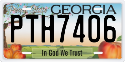GA license plate PTH7406