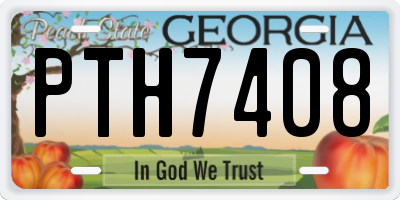 GA license plate PTH7408