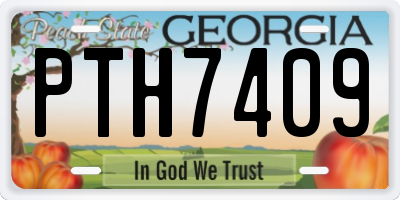 GA license plate PTH7409