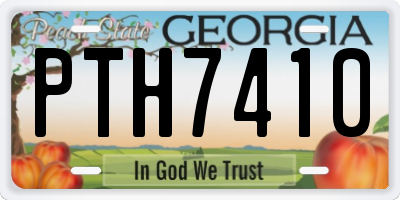 GA license plate PTH7410