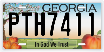GA license plate PTH7411