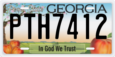 GA license plate PTH7412