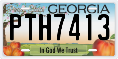 GA license plate PTH7413