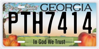 GA license plate PTH7414