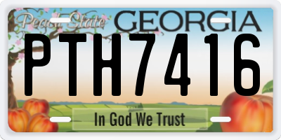 GA license plate PTH7416