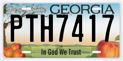 GA license plate PTH7417