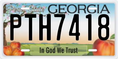 GA license plate PTH7418