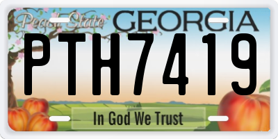 GA license plate PTH7419