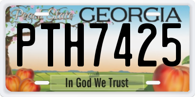 GA license plate PTH7425