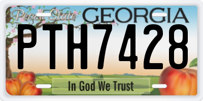 GA license plate PTH7428