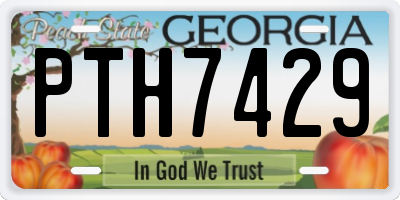 GA license plate PTH7429