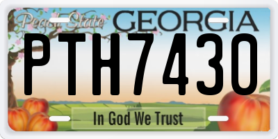 GA license plate PTH7430