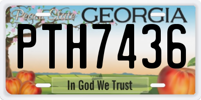 GA license plate PTH7436