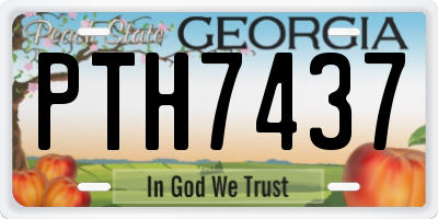 GA license plate PTH7437