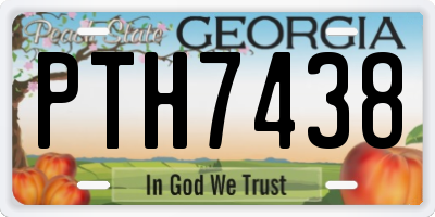 GA license plate PTH7438