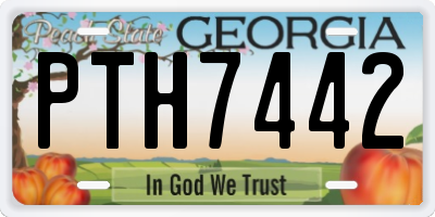 GA license plate PTH7442