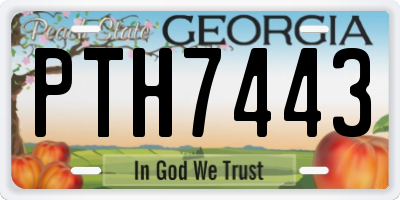 GA license plate PTH7443