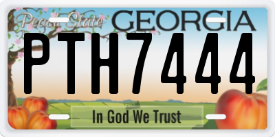 GA license plate PTH7444