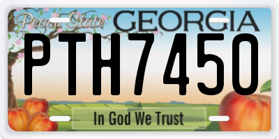 GA license plate PTH7450