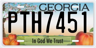 GA license plate PTH7451