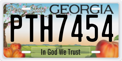 GA license plate PTH7454