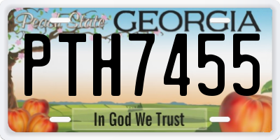 GA license plate PTH7455