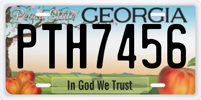 GA license plate PTH7456