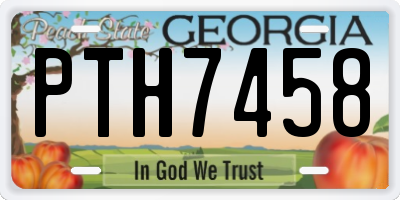 GA license plate PTH7458