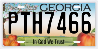 GA license plate PTH7466